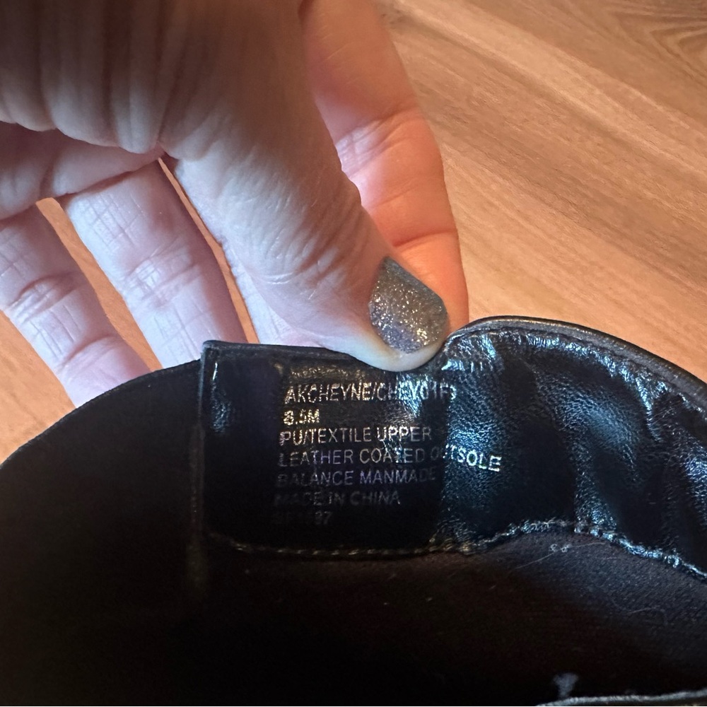 Anne Klein Black Leather Ankle Boots with Studded Straps - Picture 9 of 12